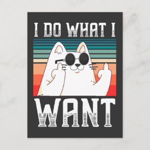 Sarcastic People Kitty Middle Finger Selfish Kitty Postkarte
