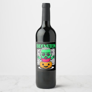 Sarcastic Political Funny AntiJoe Biden Halloween Weinetikett