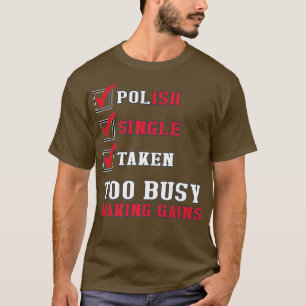 Sarcastic Polnisch Gym Funny Poland Flag T-Shirt