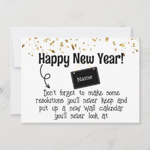 Sarcastic Resolution Funny Happy Neues Jahr Confet Feiertagskarte
