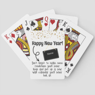 Sarcastic Resolution Funny Happy Neues Jahr Confet Spielkarten