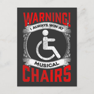 Sarcastic Rollstuhl Funny Handicap Musical Joke Postkarte