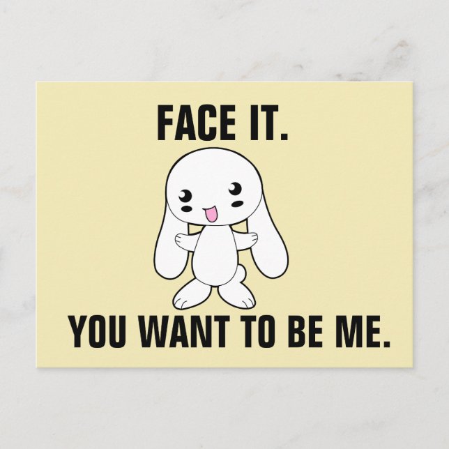 SARCASTIC RUDE FUNNY BUNNY POSTCARDS POSTKARTE (Vorderseite)