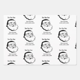 Sarcastic Santa Wrapping Paper Schwarz-Weiß Geschenkpapier Set