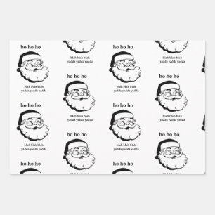Sarcastic Santa Wrapping Paper Schwarz-Weiß Geschenkpapier Set