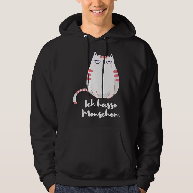 Sarcastic Saying Women s  Idea Ich hasse Menschen Hoodie (Vorderseite)