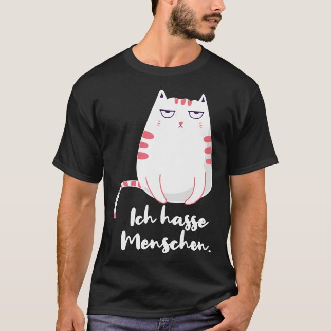 Sarcastic Saying Women s  Idea Ich hasse Menschen T-Shirt (Vorderseite)