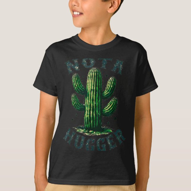 Sarcastic Sayings Cactus Not A Hugger No Hug Meme  T-Shirt (Vorderseite)