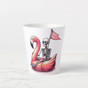 Sarcastic Skeleton über Flamingo - Bleibe Salty Milchtasse
