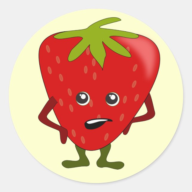 Sarcastic Strawberry: Bad Fruit Gang Runder Aufkleber (Vorderseite)