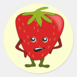 Sarcastic Strawberry: Bad Fruit Gang Runder Aufkleber
