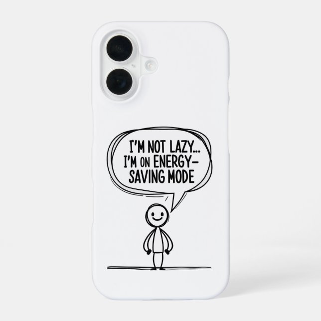 Sarcastic Strichmännchen Zitat - Energie Rettend iPhone 16 Hülle (Rückseite)