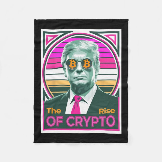 Sarcastic Trump der Aufstieg von Crypto Bitcoin Ki Fleecedecke (Vorderseite)