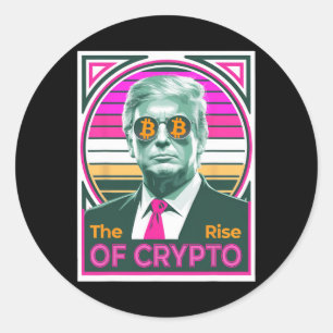Sarcastic Trump der Aufstieg von Crypto Bitcoin Ki Runder Aufkleber