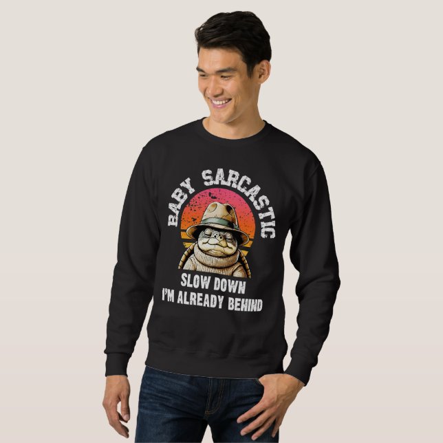 Sarcastic Turtle Retro Sunset Graphic Sweatshirt (Vorne ganz)