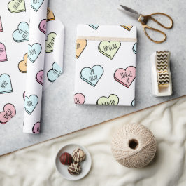 Sarcastic Valentine's Candy Heart Pattern Geschenkpapier