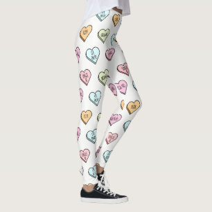 Sarcastic Valentine's Candy Heart Pattern Leggings