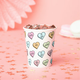 Sarcastic Valentine's Candy Heart Pattern Pappbecher