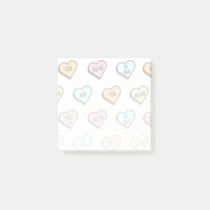 Sarcastic Valentine's Candy Heart Pattern Post-it Klebezettel