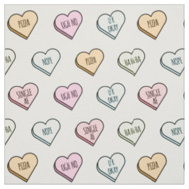 Sarcastic Valentine's Candy Heart Pattern Stoff