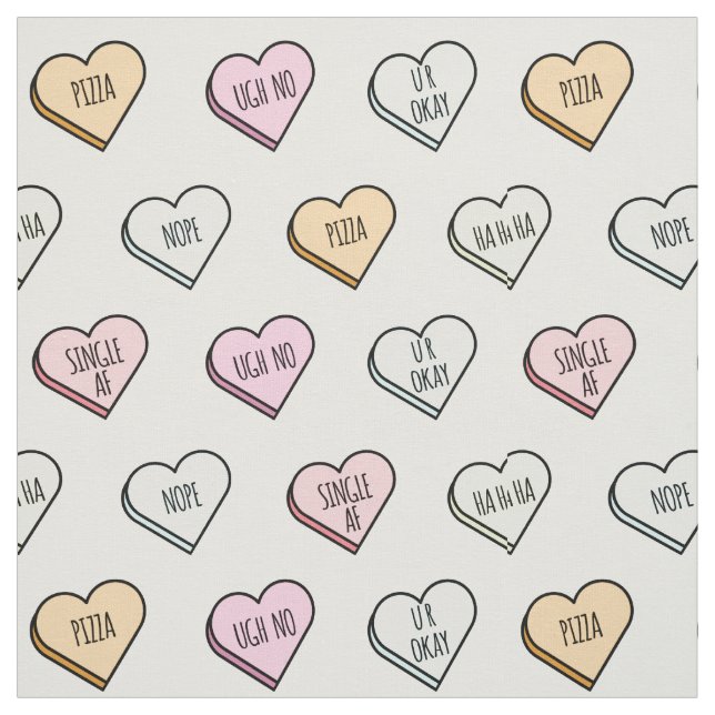 Sarcastic Valentine's Candy Heart Pattern Stoff (Muster)
