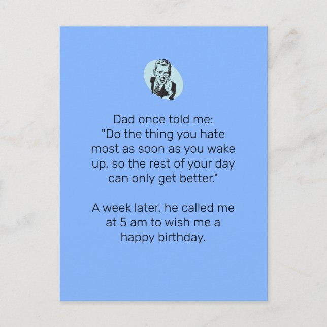 Sarcastic Vater Joke for Happy Birthday Postkarte (Vorderseite)