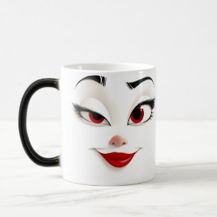 Sarcastic Women Face with Red Lips Verwandlungstasse