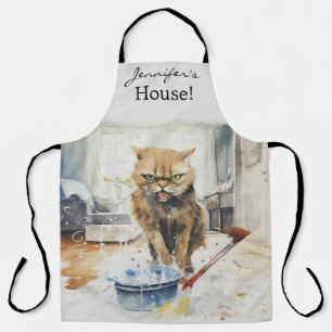 Sarcastic Wütende Cat All-over Print-Schürze Schürze