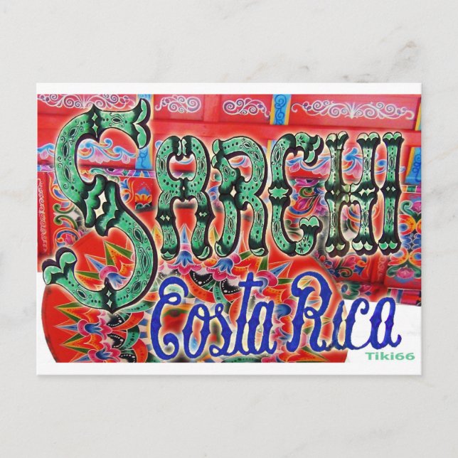 Sarchi Costa Rica Wagon Postkarte (Vorderseite)