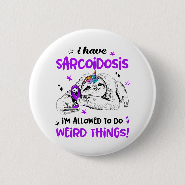 Sarcoidose Awareness Month Ribbon Geschenke Button (Vorderseite)
