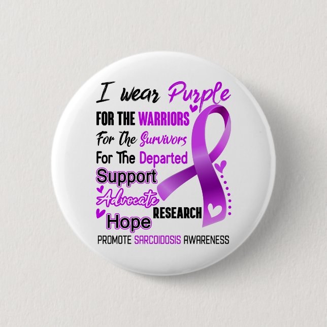 Sarcoidose Awareness Month Ribbon Geschenke Button (Vorderseite)