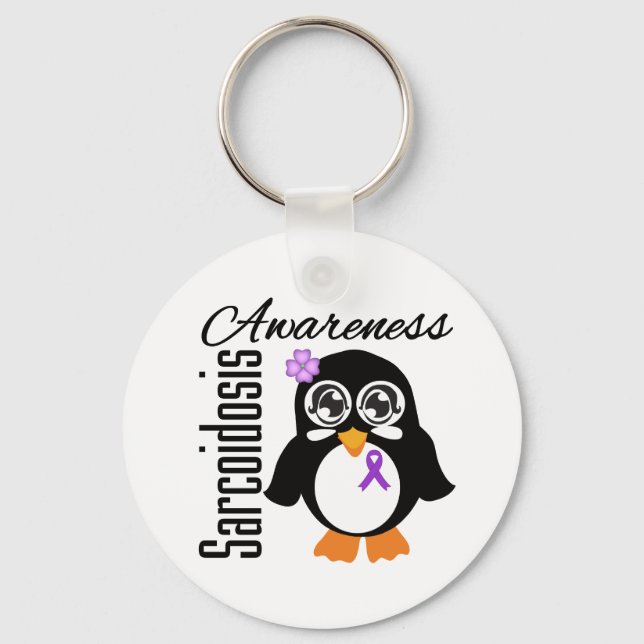 Sarcoidose Awareness Penguin Schlüsselanhänger (Vorderseite)