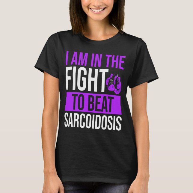 Sarcoidose Awareness Ribbon Beat Disease Krieger T-Shirt (Vorderseite)