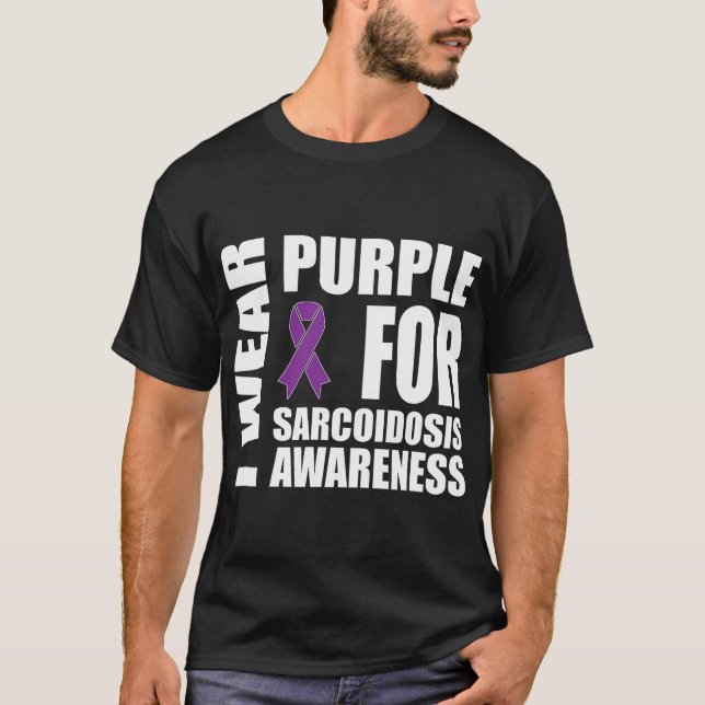 Sarcoidose Awareness Wear Lila Multifunktionsleist T-Shirt (Vorderseite)