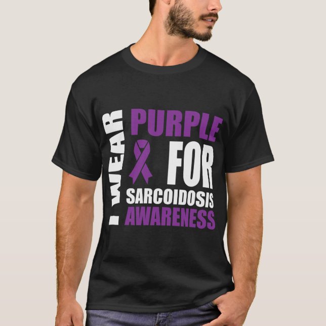 Sarcoidose Awareness Wear Lila Unterstützung T-Shirt (Vorderseite)