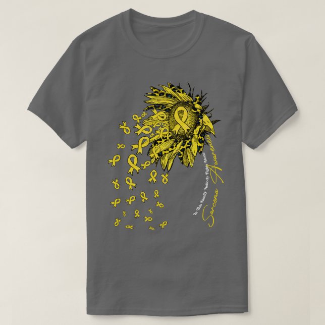 Sarcoma Awareness Sonnenblume Niemand kämpft allei T-Shirt (Design vorne)