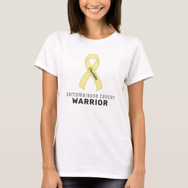 Sarcoma/Bone Cancer Ribbon White T - Shirt (Vorderseite)