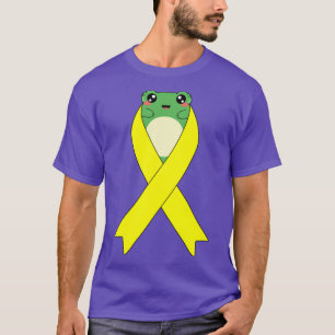 Sarcoma Cancer Awareness Kawaii Frog Yellow Ribbon T-Shirt