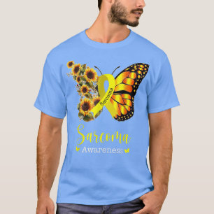 Sarcoma Cancer Awareness Sunflower Butterfly Women T-Shirt