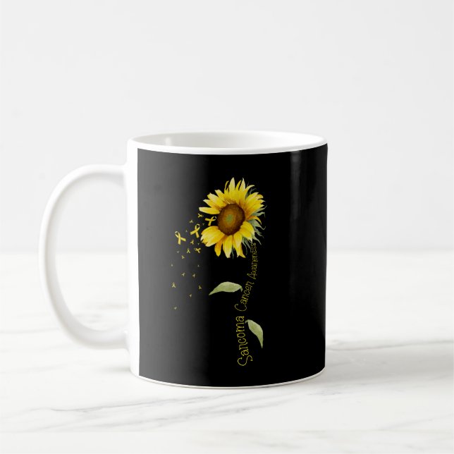Sarcoma Cancer Awareness Sunflower Kaffeetasse (Links)