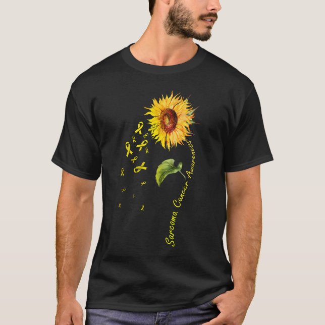 Sarcoma Cancer Awareness Sunflower T-Shirt (Vorderseite)