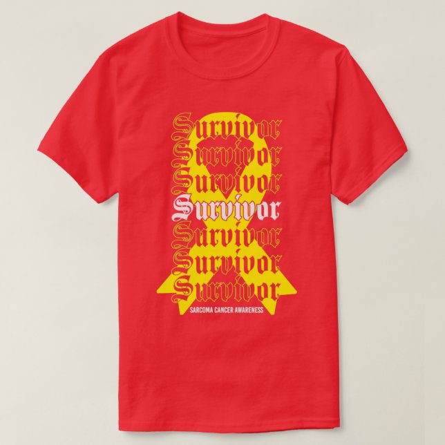 Sarcoma Cancer Awareness Survivor Yellow Ribbon Gi T-Shirt (Design vorne)
