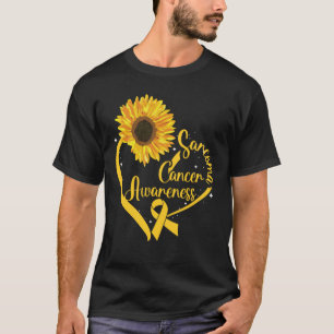 Sarcoma Cancer Awareness Wear Gelbe Ribbon Sunflo T-Shirt