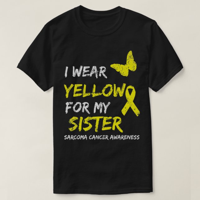 Sarcoma Cancer Ribbon I Trage Gelb für meine Schwe T-Shirt (Design vorne)