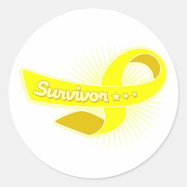 Sarcoma Cancer Survivor Ribbon Runder Aufkleber (Vorderseite)