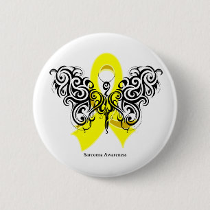 Sarcoma Cancer Tribal Butterfly Button