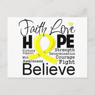 Sarcoma Cancer Typographic Faith Liebe Hope Postkarte