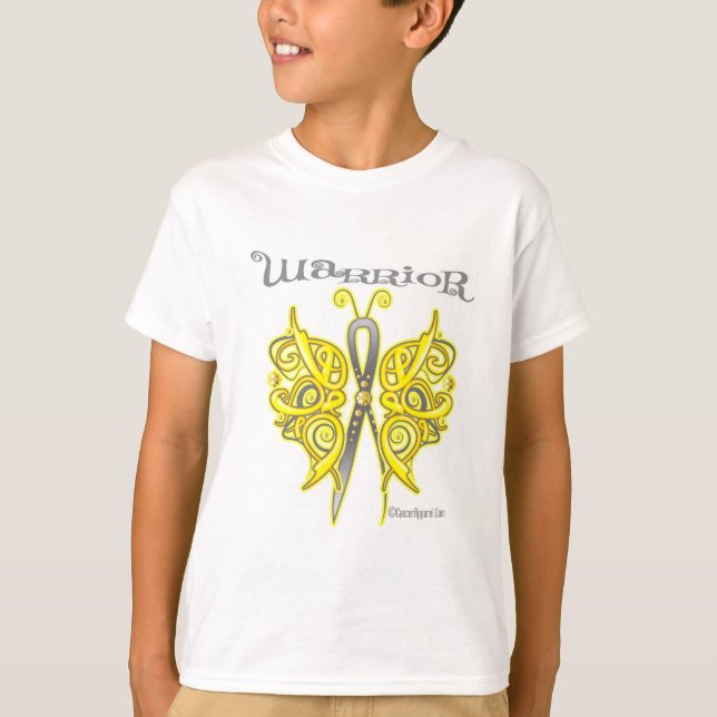 Sarcoma Cancer Warrior Celtic Butterfly T-Shirt (Vorderseite)