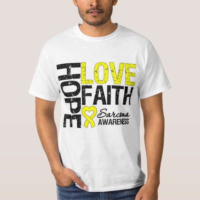 Sarcoma Hope Liebe Faith T-Shirt (Vorderseite)