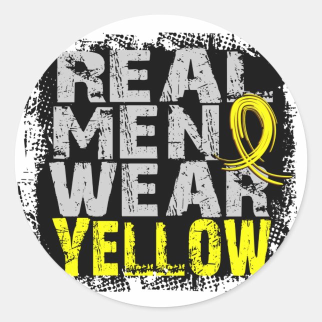 Sarcoma Real Men Wear Yellow Runder Aufkleber (Vorderseite)
